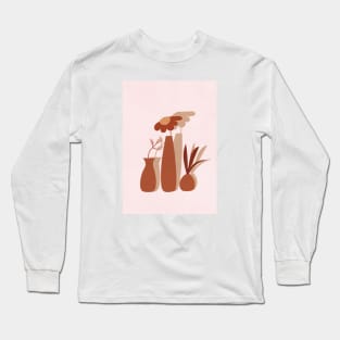 Mid Century Decor Plant Vases 2 Long Sleeve T-Shirt